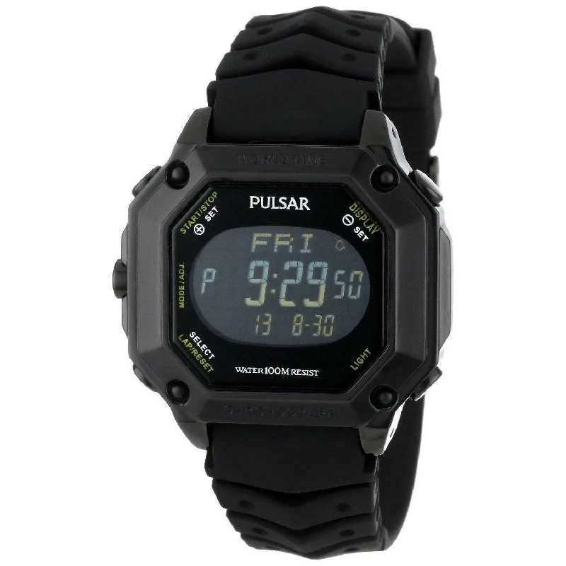 Pulsar Men's PW3003 Sport Digital Black Stainless Steel Watch