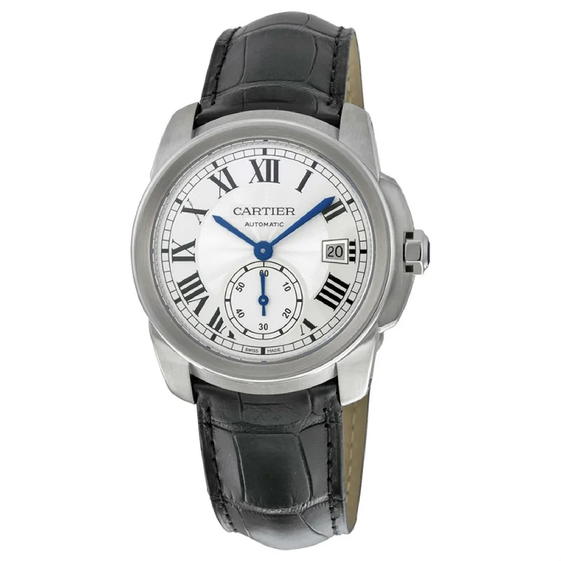 Cartier Men's WSCA0003 Calibre de Cartier Black Leather Watch