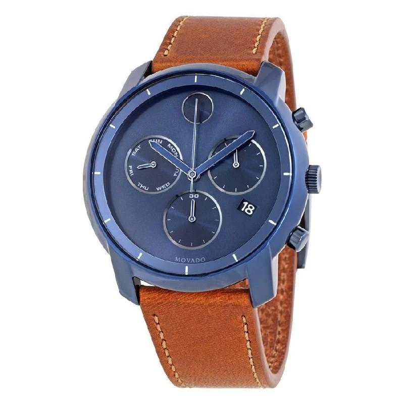 Movado Men's 3600476 Bold  Chronograph Brown Leather Watch