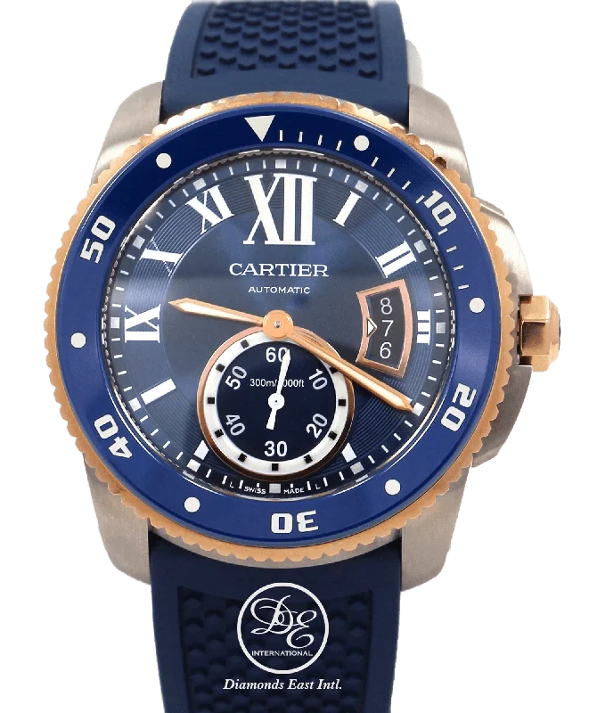 Cartier Calibre De Cartier Diver W2CA0009 Blue 42mm Automatic Rose Gold