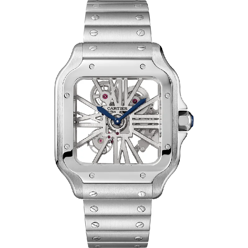 Santos de Cartier skeleton watch CRWHSA0015