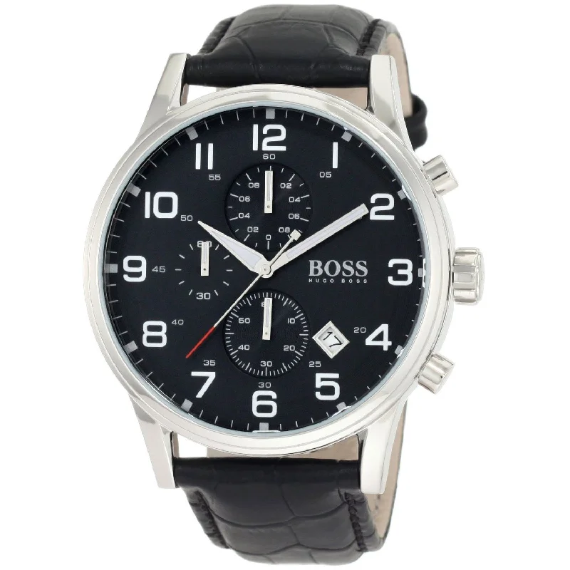 Hugo Boss Men's 1512448 Black Chronograph Black Leather Watch