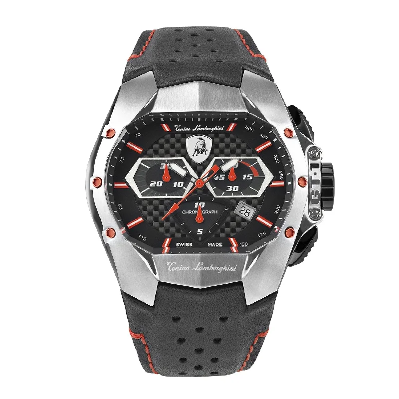 Tonino Lamborghini GT1 Chronograph Watch Steel Red T9GA-SS