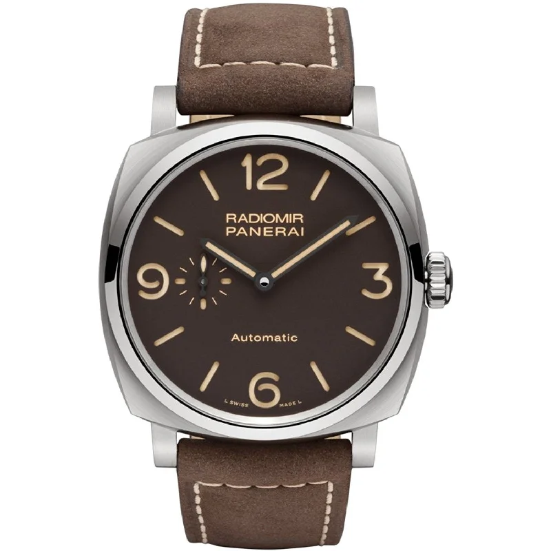 Panerai Men's PAM00619 Radiomir 1940 Titanio 3 Days Automatic Brown Leather Watch