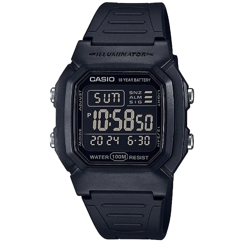 Casio Men's W800H-1BV Illuminator Black Resin Watch