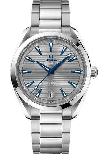 Omega Aqua Terra 150M Co-Axial Master Chronometer Watch - 41 mm Steel Case - Grey Dial - Brushed And Polished Steel Bracelet - 220.10.41.21.06.001