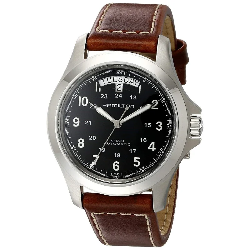 Hamilton Men's H64455533 Khaki King Automatic Brown Leather Watch