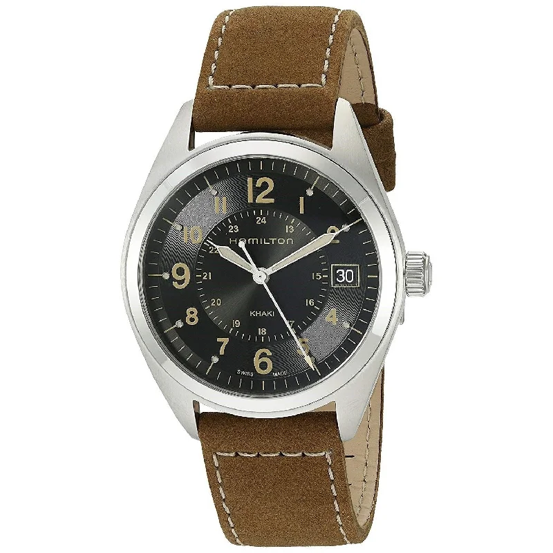 Hamilton Men's H68551833 Khaki Field Brown Leather Watch