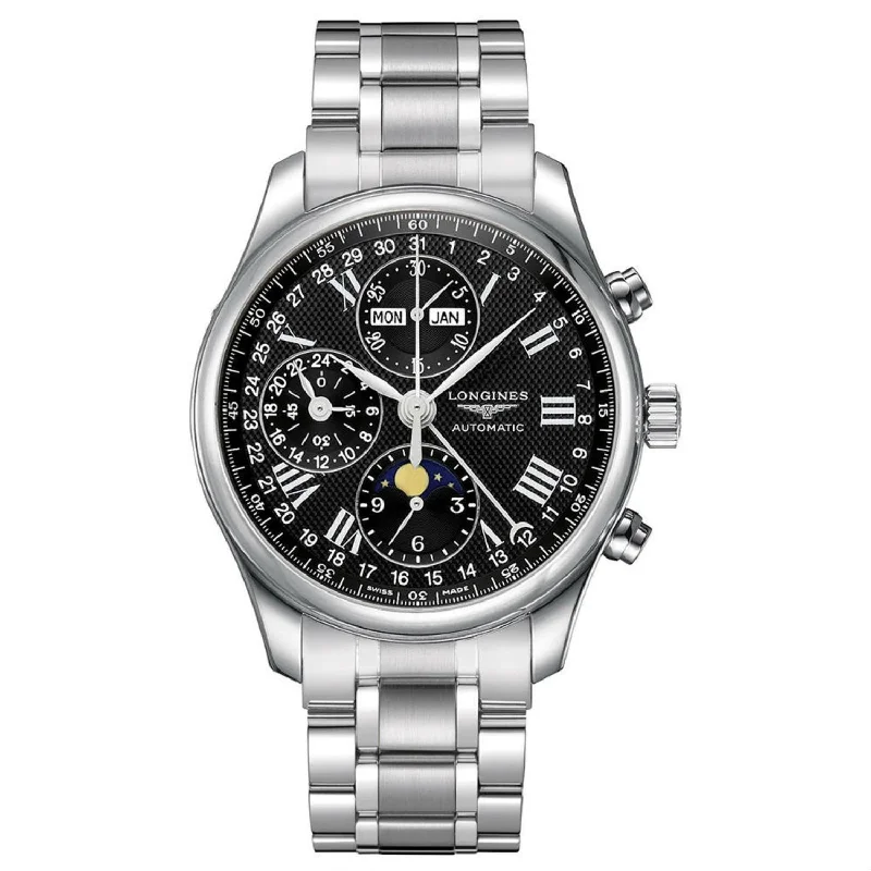 Longines Men's L27734516 Master Moonphase Chronograph Automatic Stainless Steel Watch