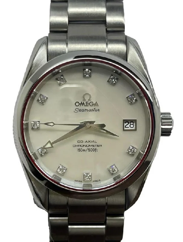 Omega Seamaster 36mm 2504.75 White MOP Diamond Dial Automatic Women's Watch