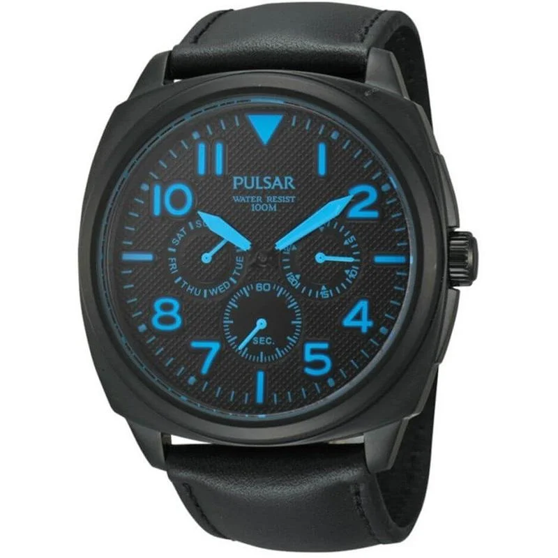 Pulsar Men's PP6083 Chronograph Black Leather Watch