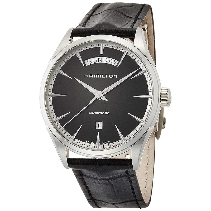 Hamilton Men's H42565731 Jazzmaster Automatic Black Leather Watch