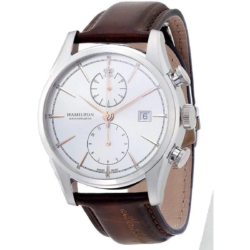 Hamilton Men's H32416581 Jazzmaster Chronograph Automatic Brown Leather Watch