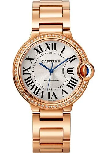 Cartier Ballon Bleu de Cartier Watch - 36 mm Pink Gold Case - Diamond Bezel - WJBB0037