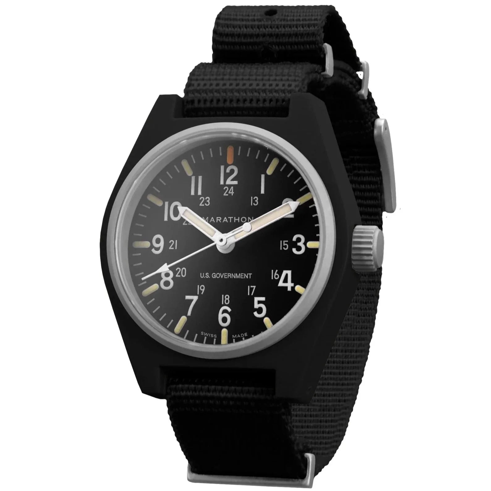 Marathon General Purpose Quartz with MaraGlo (GPQ) - 34mm US Government Marked Black WW194009BK