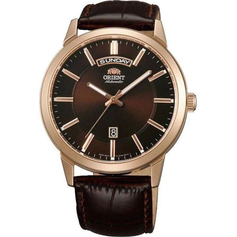 Orient Men's FEV0U002TH Bambino Automatic Brown Leather Watch