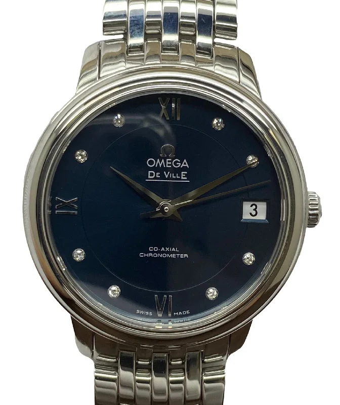 Omega De Ville Prestige 424.10.33.20.53.001 Blue Diamond Dial Automatic Women's Watch