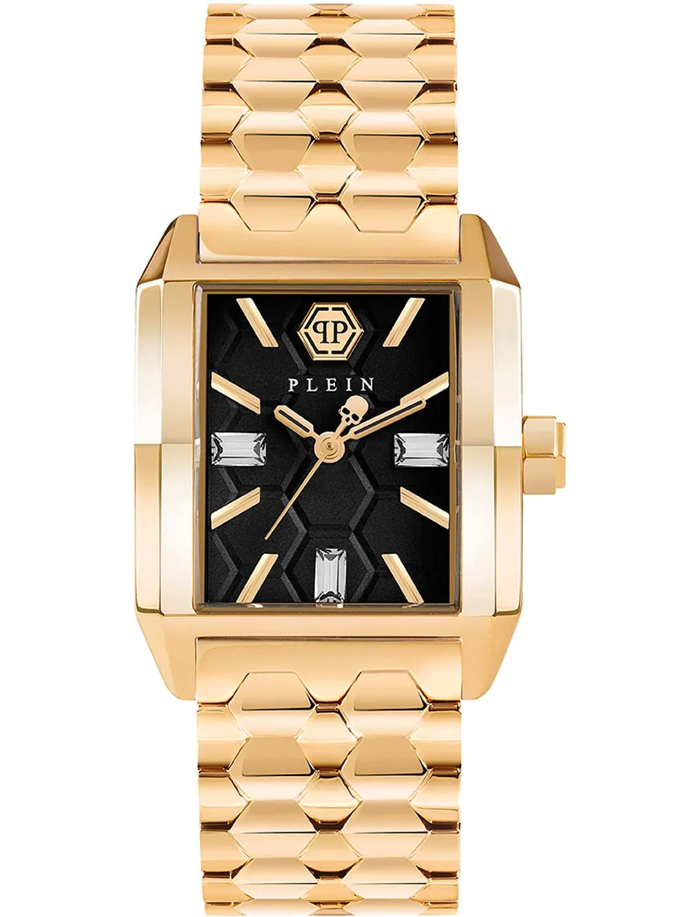 Philipp Plein Ladies Watch Offshore Square Black Gold PWMAA0622