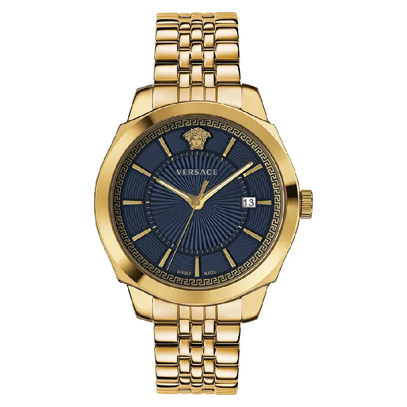 Versace Men's Watch Icon Classic Blue Gold Bracelet VEV901423