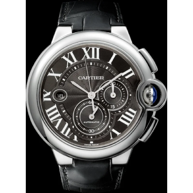 Cartier Men's W6920052 Ballon Bleu de Cartier Chronograph Black Leather Watch