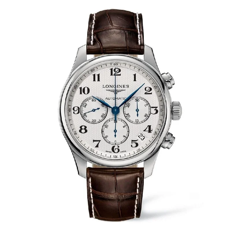 Longines Men's L2.693.4.78.3 Master Chronograph Brown Leather Watch