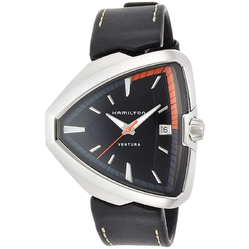 Hamilton Men's H24551731 Ventura Black Leather Watch