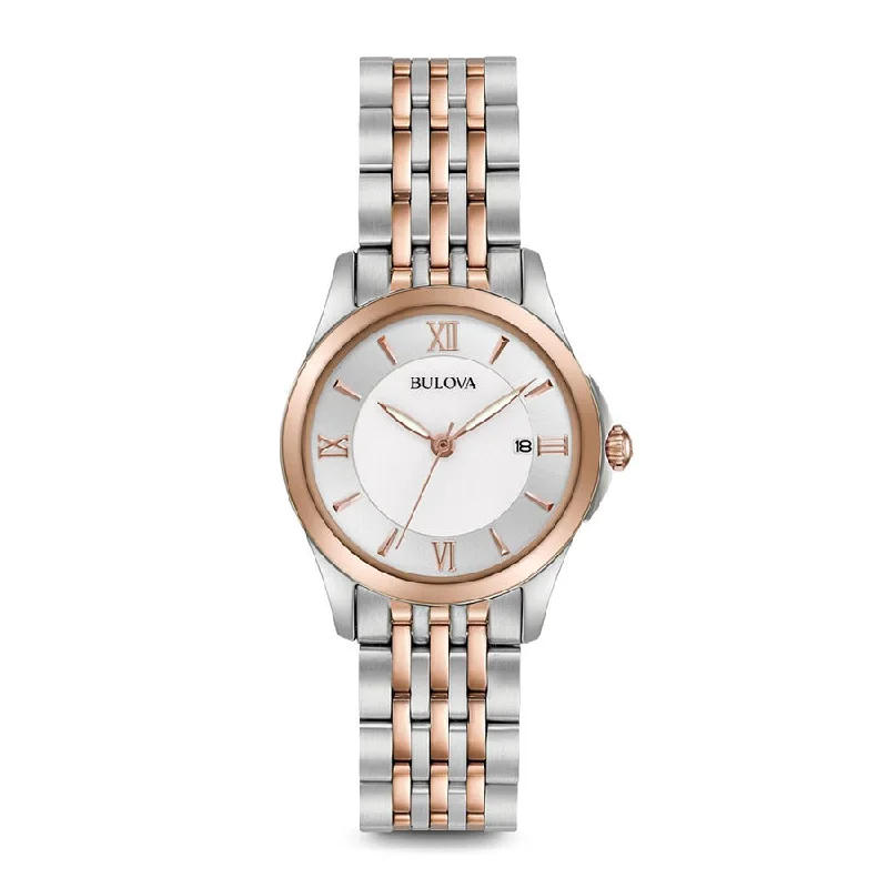 Bulova Ladies 98M125 White Mother of Pearl Dial Quartz