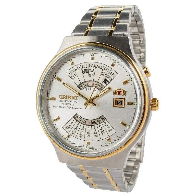 Orient Men's FEU00000WW Perpetual Calendar GMT World Time Two-Tone Stainless Steel Watch