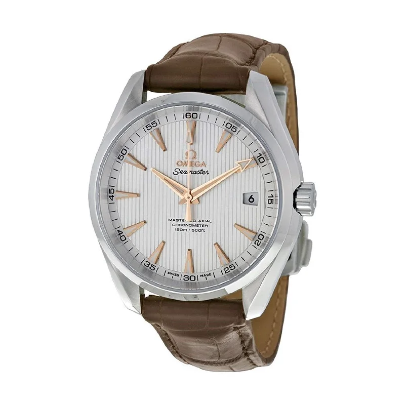 Omega Men's 231.13.42.21.02.003 Seamaster Aqua Terra Brown Leather Watch