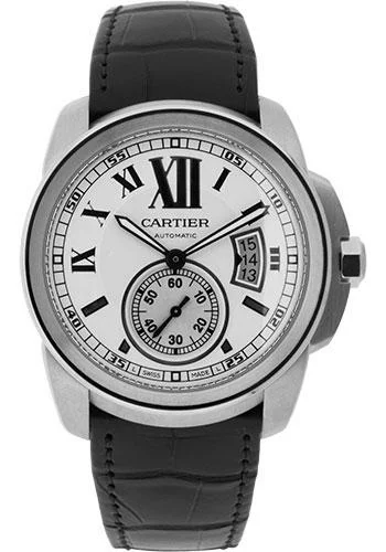 Cartier Calibre de Cartier Watch - 42 mm Steel Case - Snailed Dial - Alligator Strap - W7100037