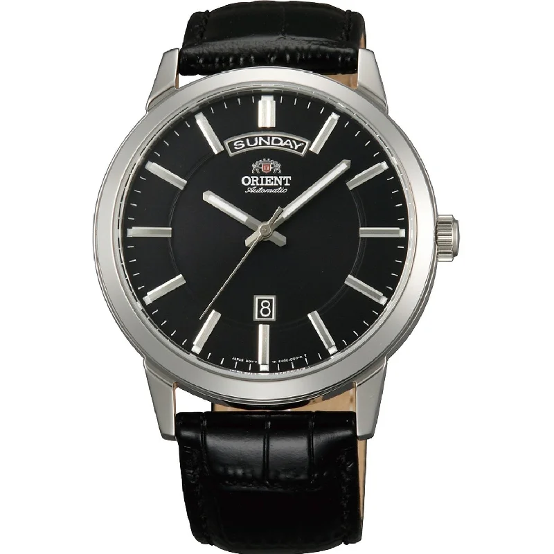 Orient Men's FEV0U003BH Contemporary Automatic Black Leather Watch