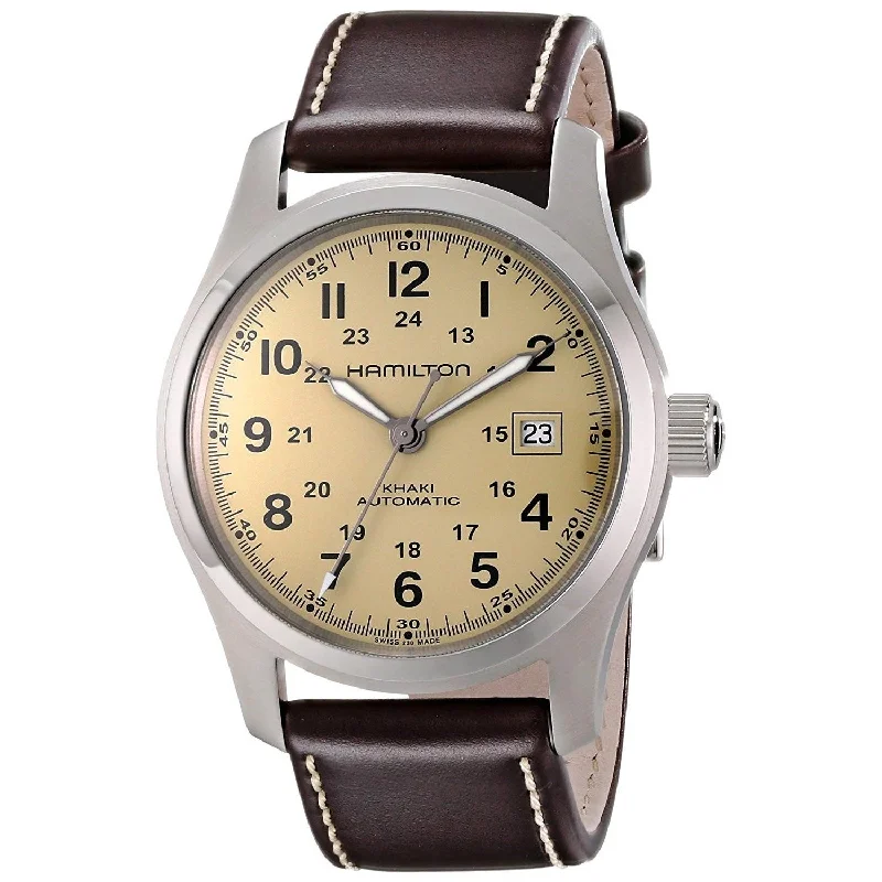 Hamilton Men's H70555523 Khaki Field Automatic Brown Leather Watch