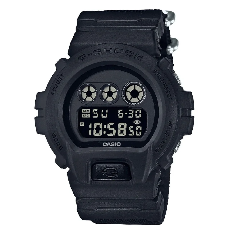 Casio Men's DW6900BBN-1 G-Shock Chronograph, GMT Black Resin Watch