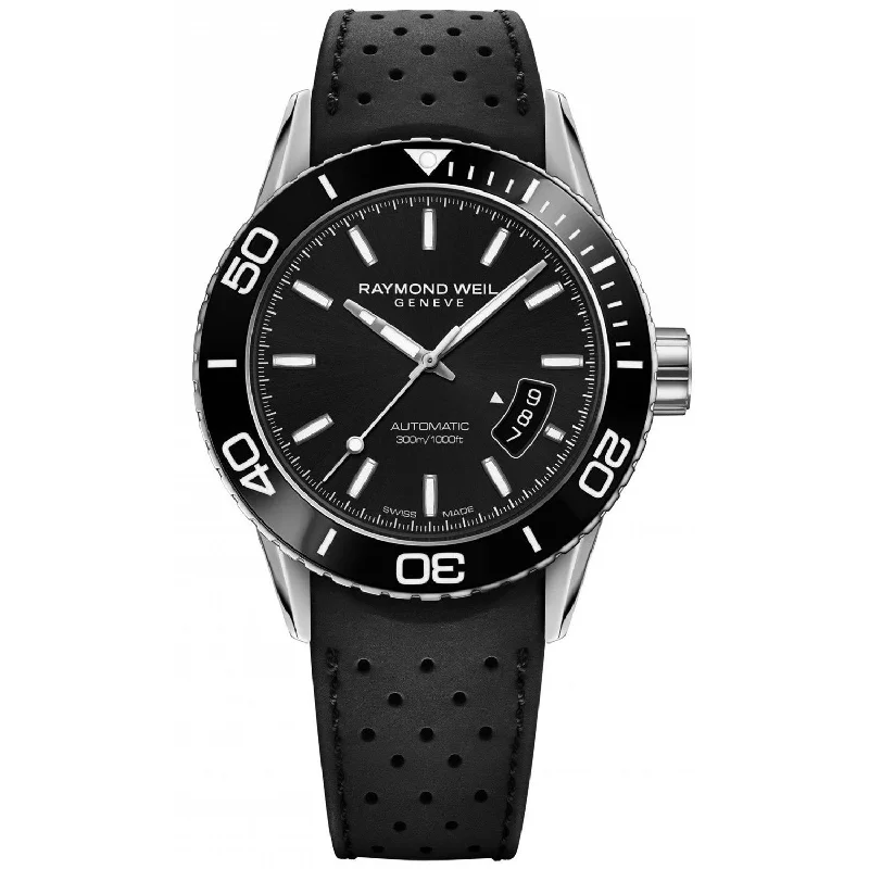 Raymond Weil Men's 2760-SR1-20001 Freelancer Automatic Black Rubber Watch