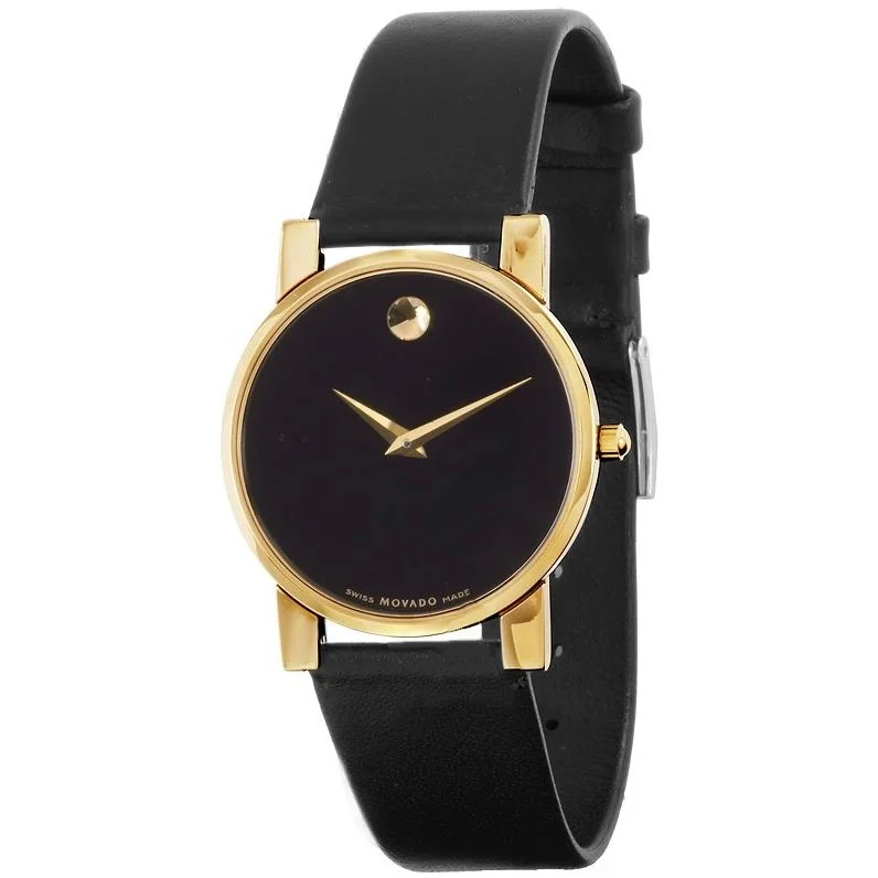 Movado Men's 0604228 Museum Black Leather Watch