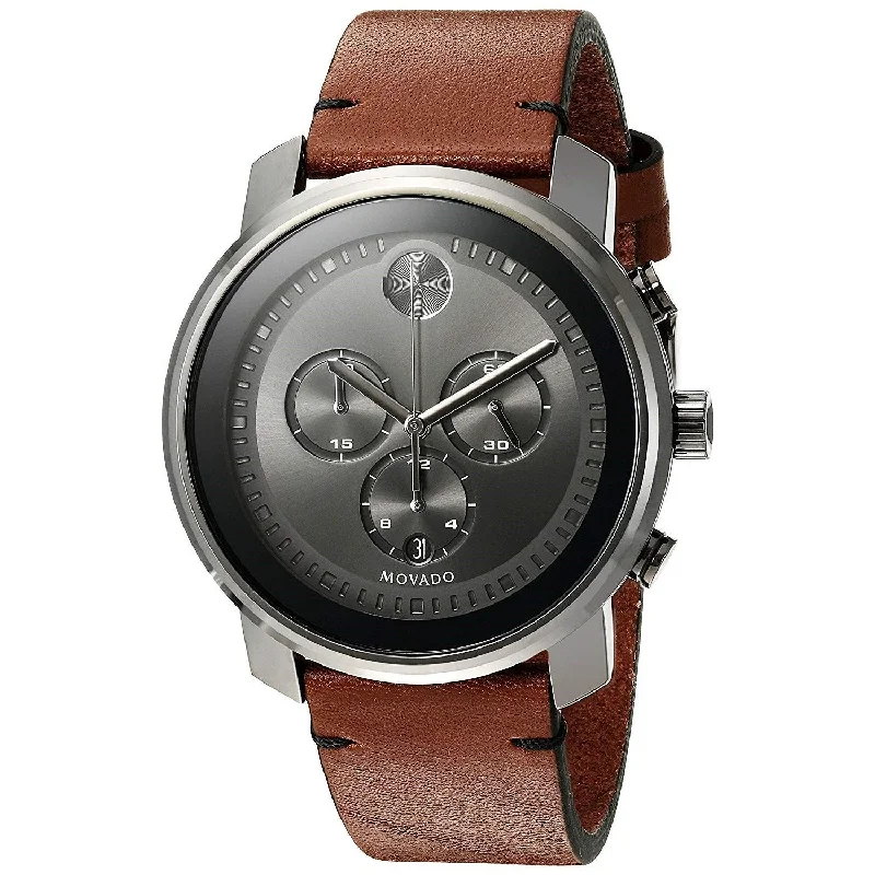 Movado Men's 3600367 Bold Chronograph Brown Leather Watch