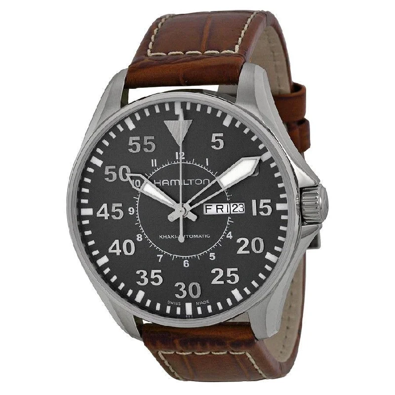 Hamilton Men's H64715885 Khaki Pilot Automatic Light Brown Leather Watch