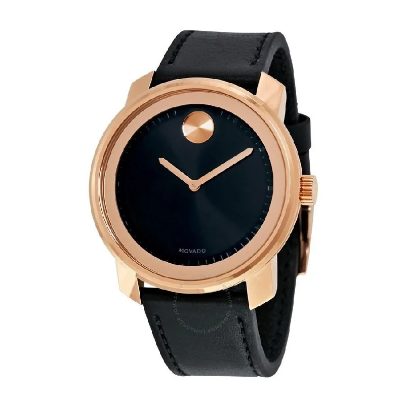 Movado Men's 3600376 Bold Black Leather Watch