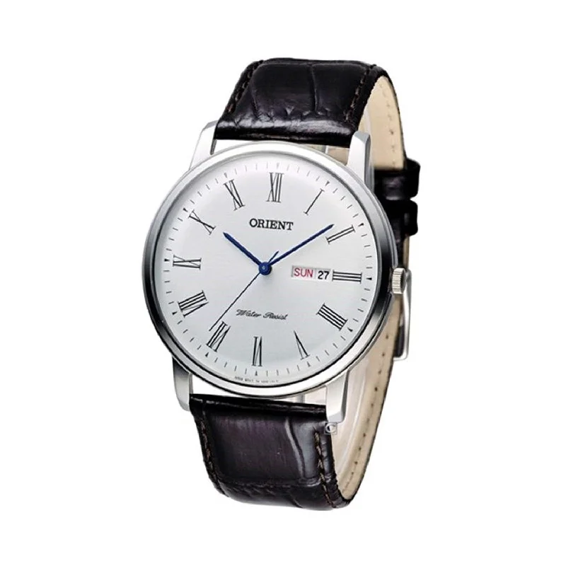 Orient Men's FUG1R009W6 Capital White Black Leather Watch